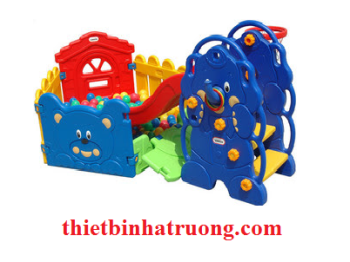 Bộ cầu trượt nhà bóng kết hợp cho bé